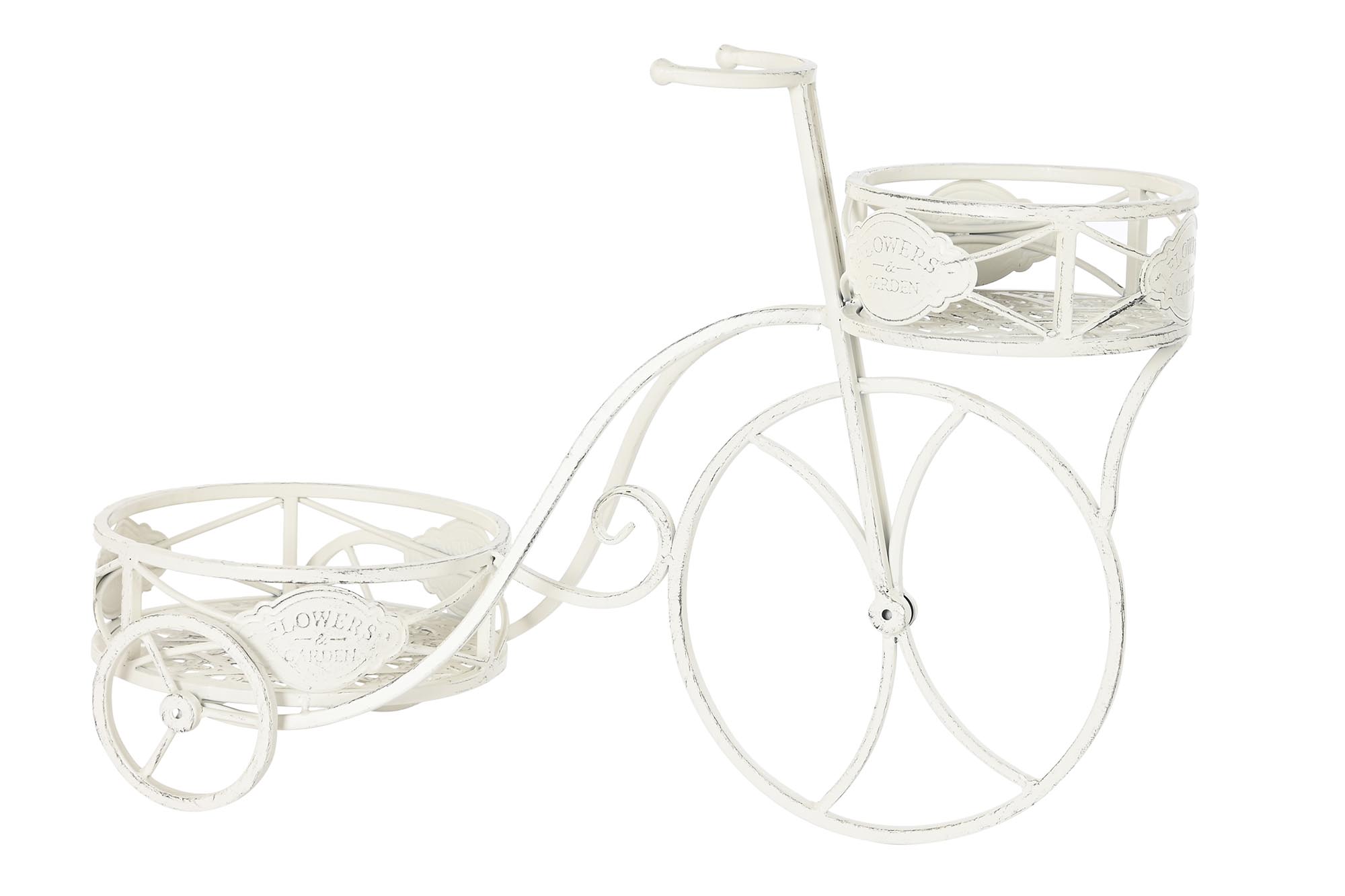 macetero bici blanco metal 58x28x42cm
