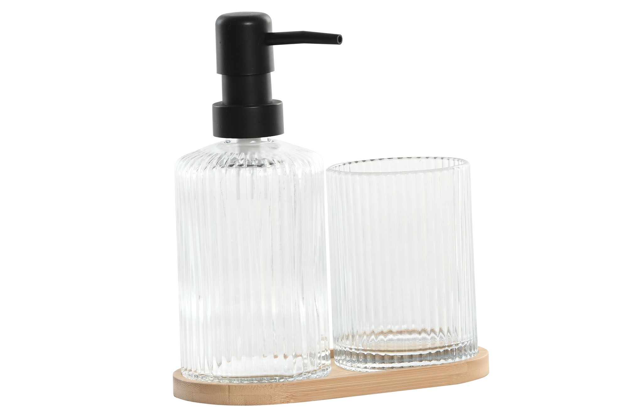 juego de 3 piezas baño cristal bambu