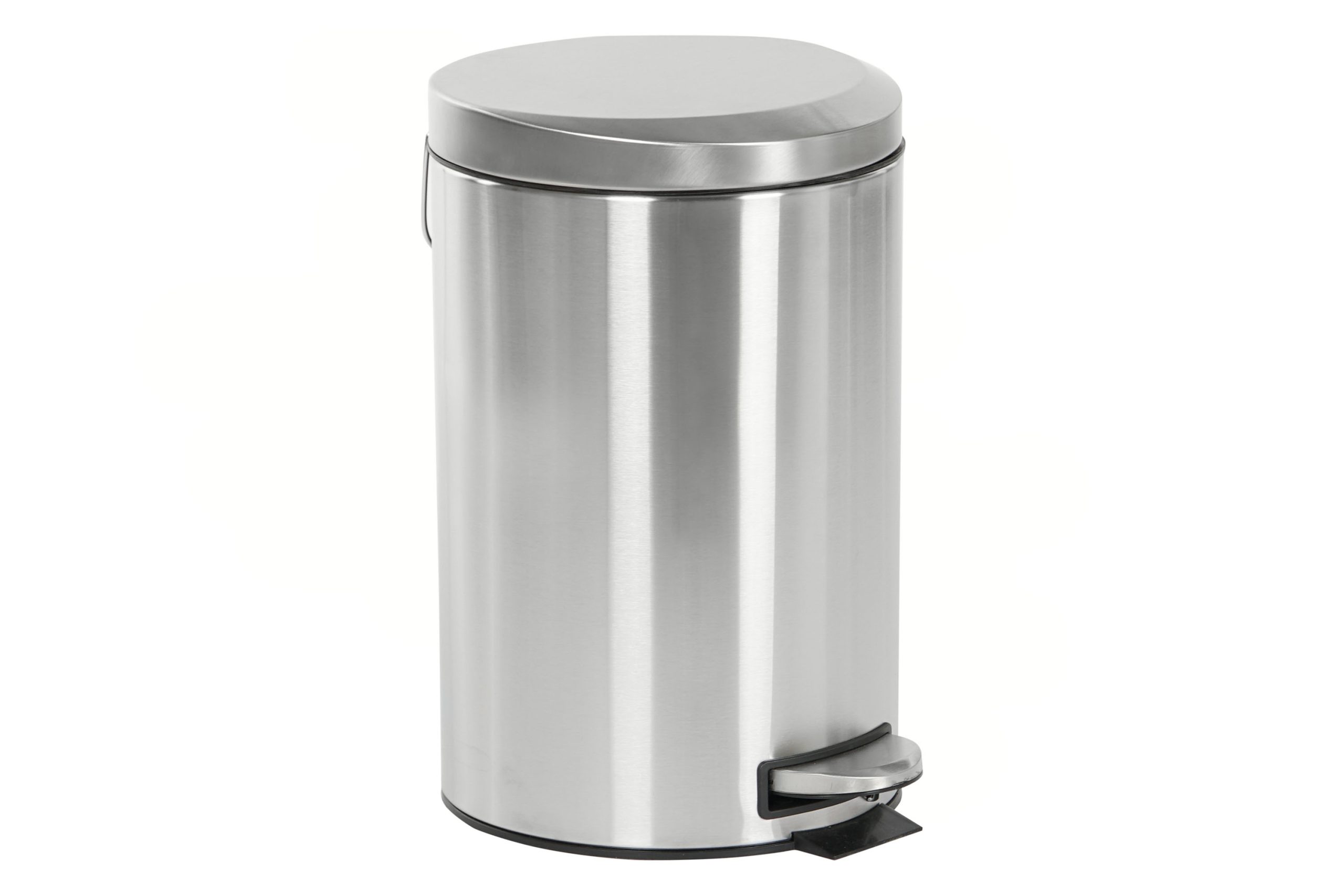 papelera inox pp 12l mate plateado