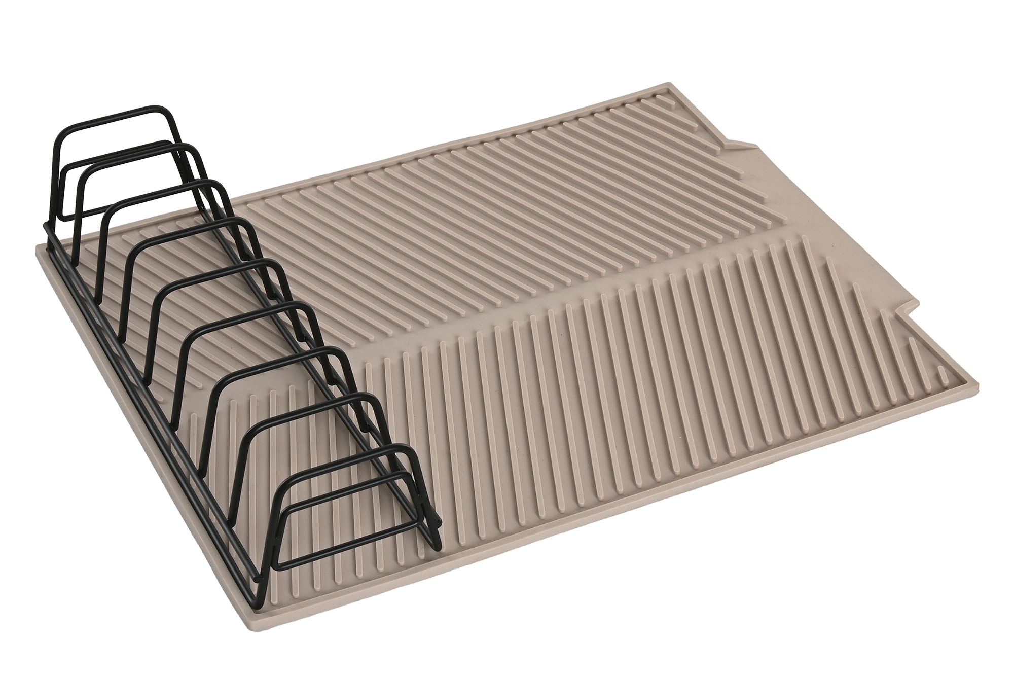 escurreplato silicona metal beige 43x33x8cm