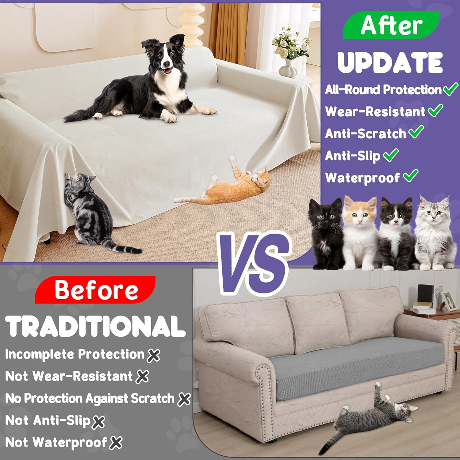 Protector Sofa Gatos Extra Resistente cubre sofá - Imagen 2