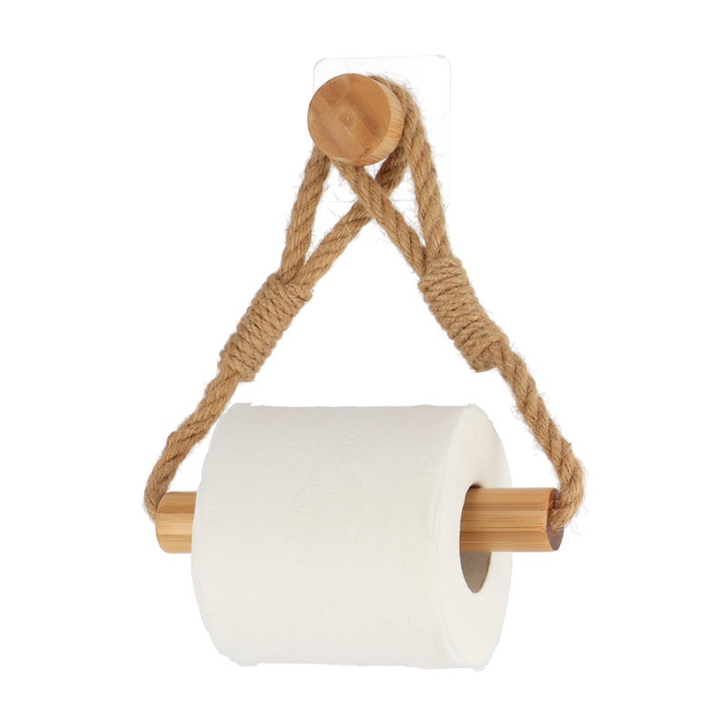 portarrollos de bambú sobre adhesivo