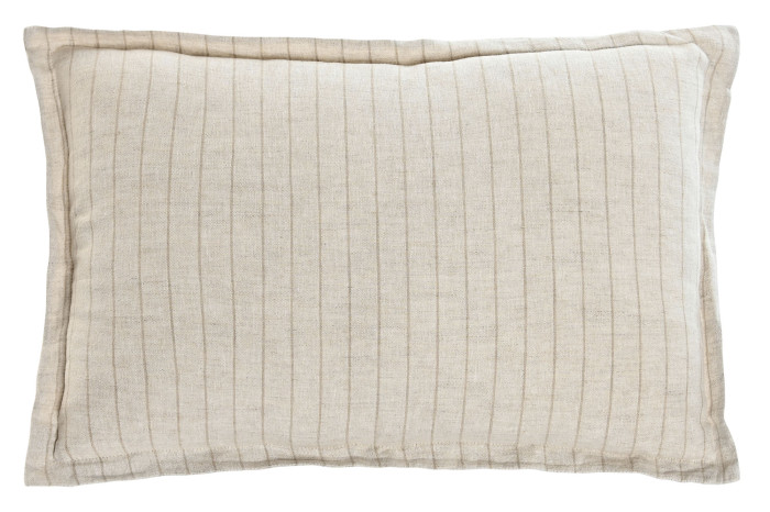cojín lino beige rayas 60x80x8 cm