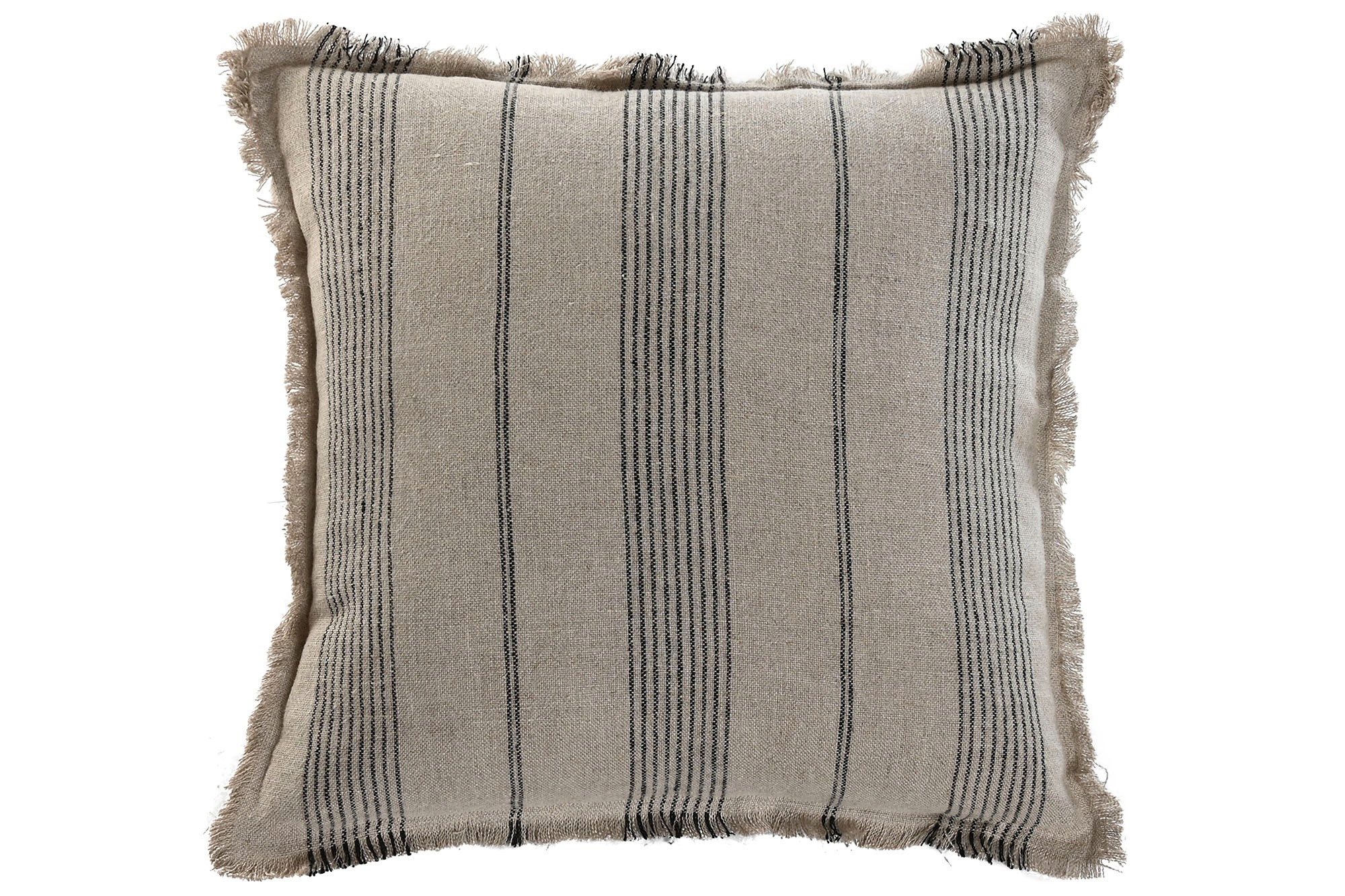 cojin lino 50x8x50cm 525grs gris ralla beige
