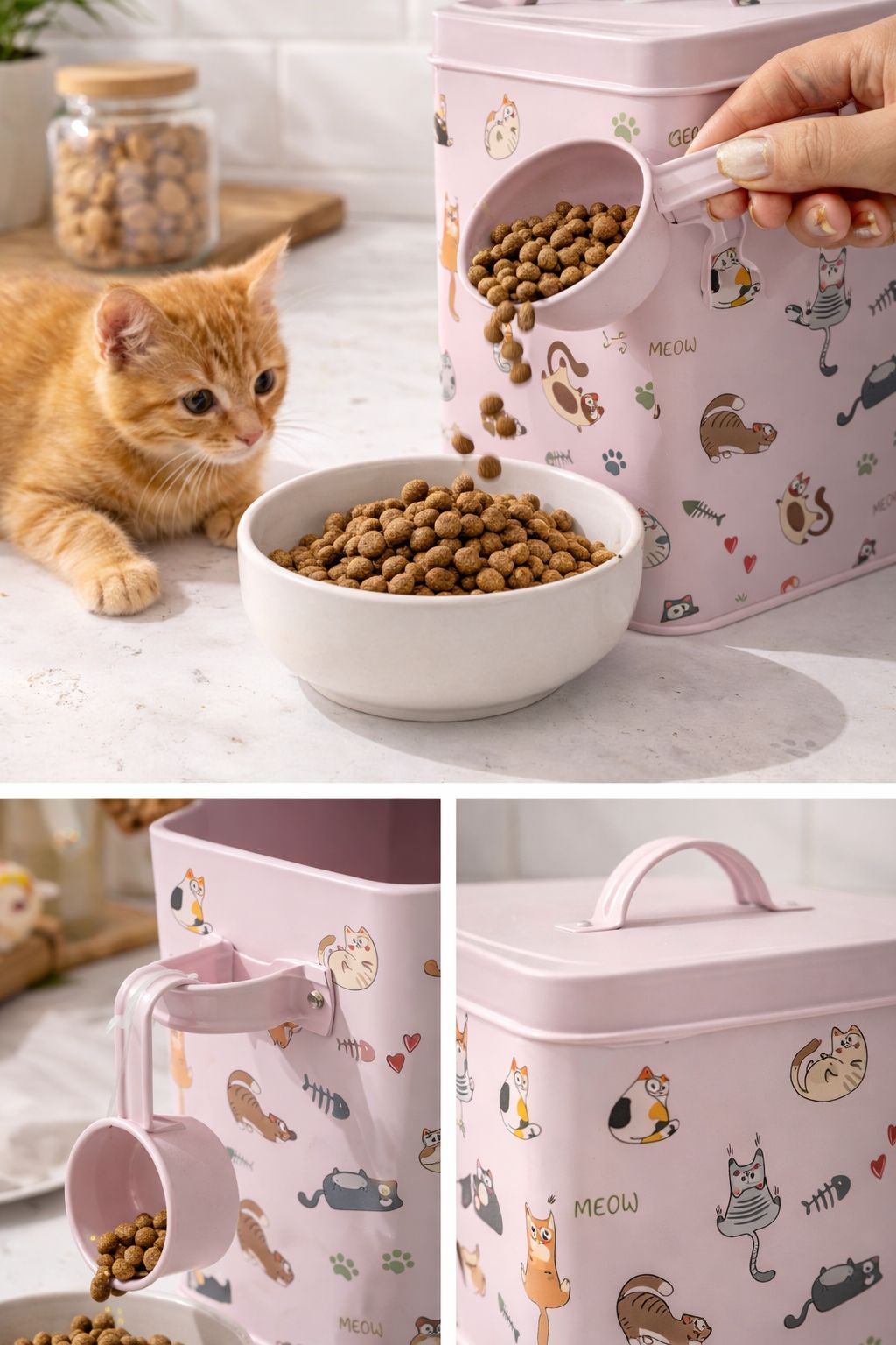 bote contenedor de comida gatos 6l
