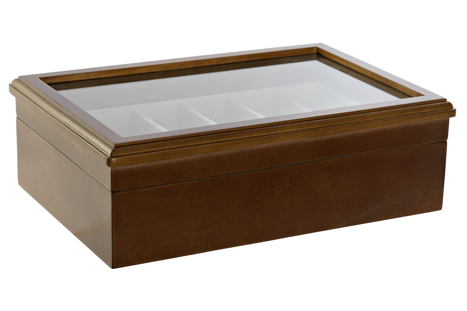 relojero mdf terciopelo marron para 12 reloj