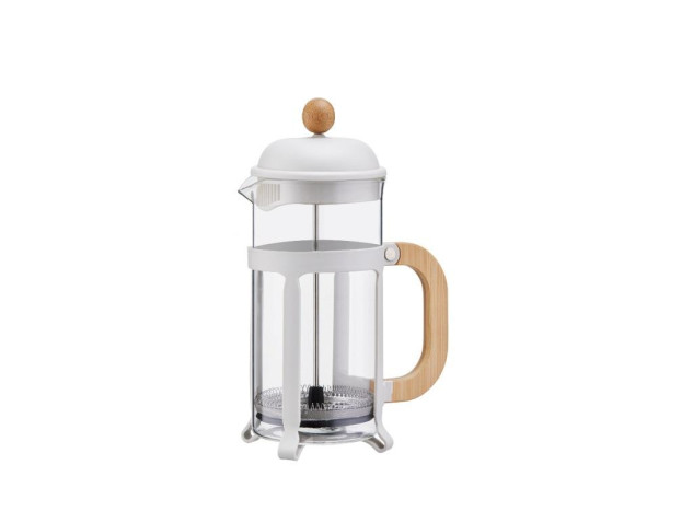 cafetera de émbolo borosilicato 350 ml blanco