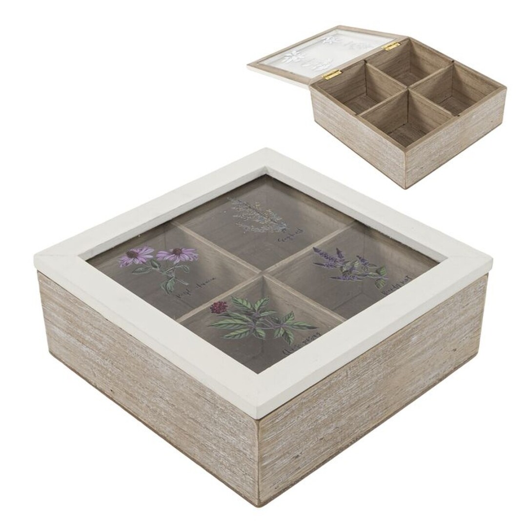caja infusiones 4 departamento flores 18x18x7cm