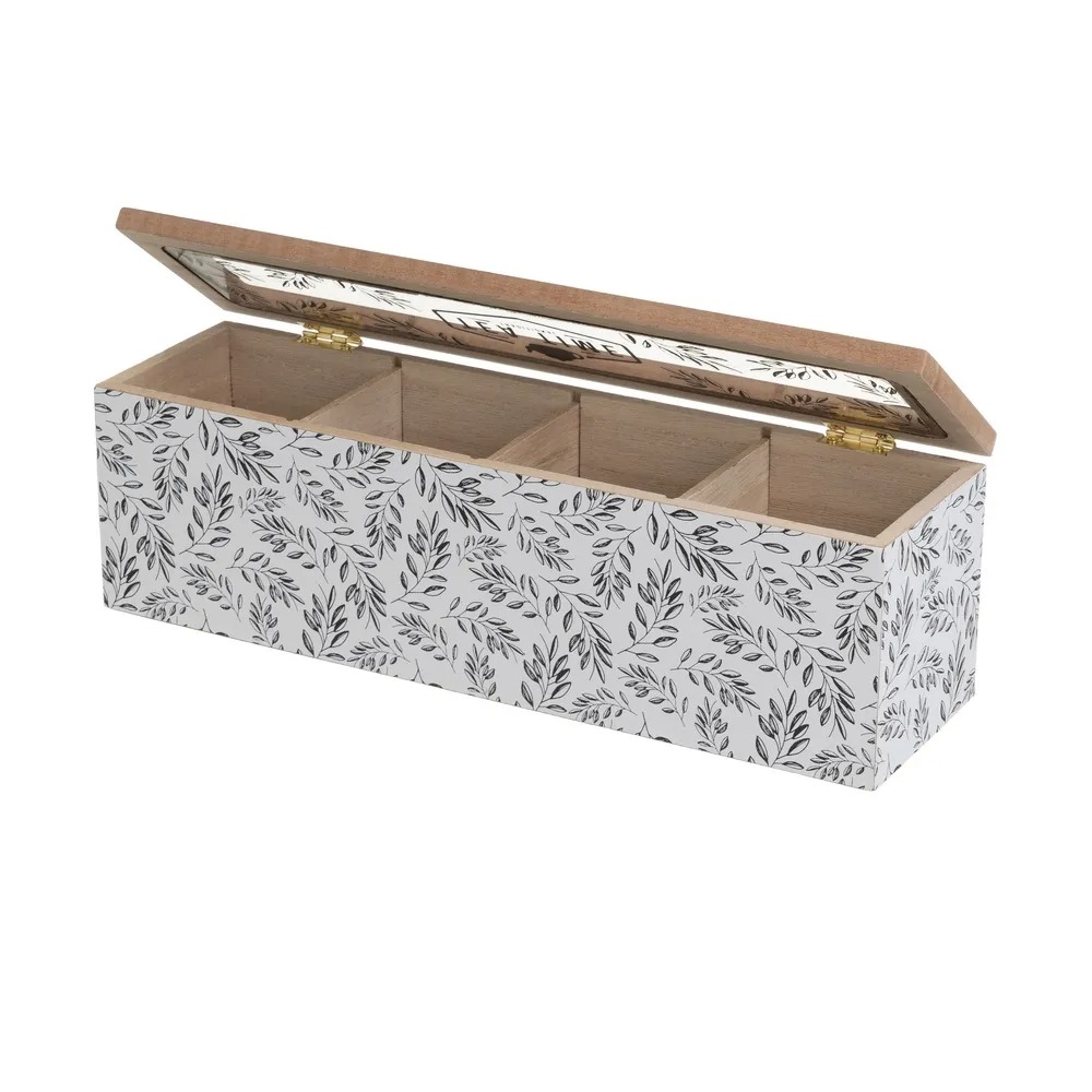caja 4 compartimentos mdf cristal 29x8x9cm - Imagen 2