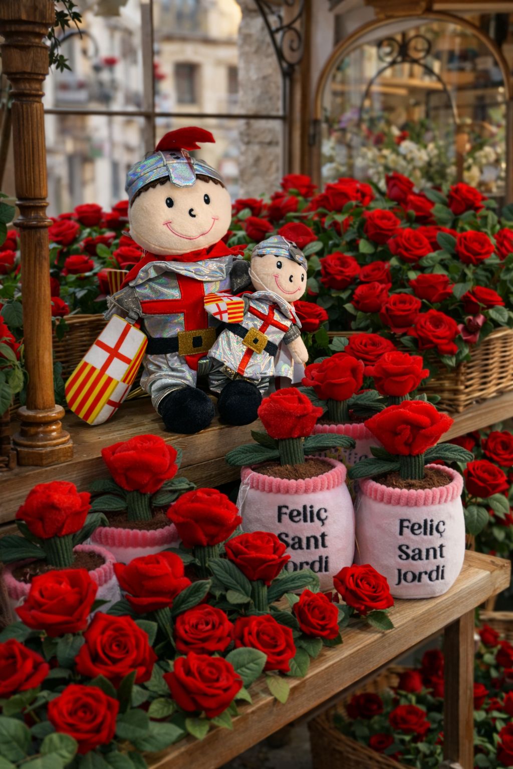 Peluche maceta rosa Sant jordi - Imagen 2