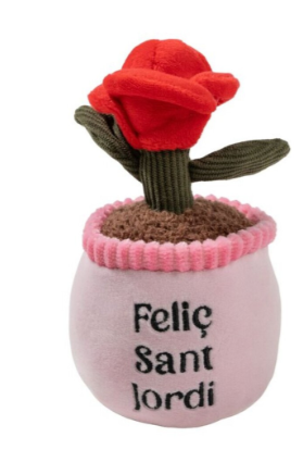 Peluche maceta rosa Sant jordi
