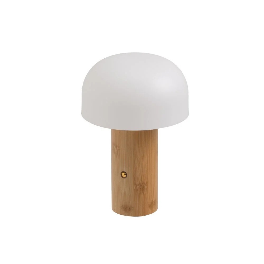 Lámpara LED de Bambú Natural 15x15x28 cm con Tres Colores