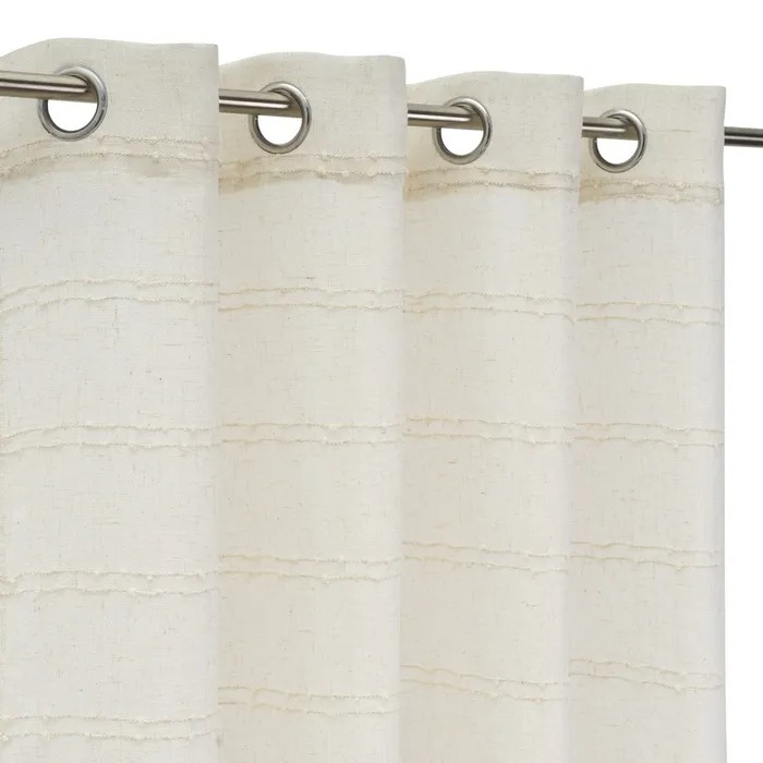 CORTINA FAUX LINEN LISTRADO NODES BEIGE 140 X 260 CM - Imagen 3