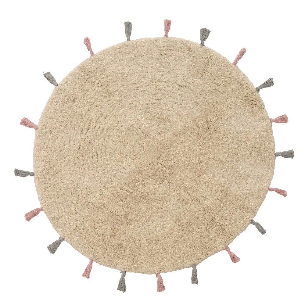 ALFOMBRA ALGODÓN BEIGE 90 X 90 CM