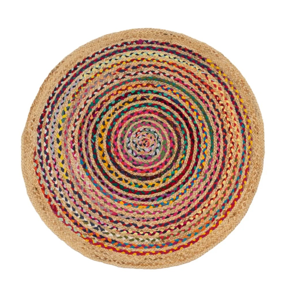 ALFOMBRA NATUR COLOR YUTE-ALGODÓN 100 X 100 X 0,50 CM