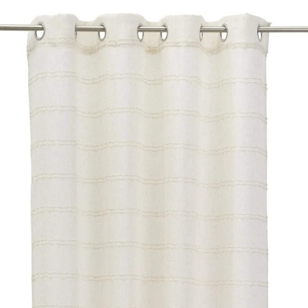 CORTINA FAUX LINEN LISTRADO NODES BEIGE 140 X 260 CM