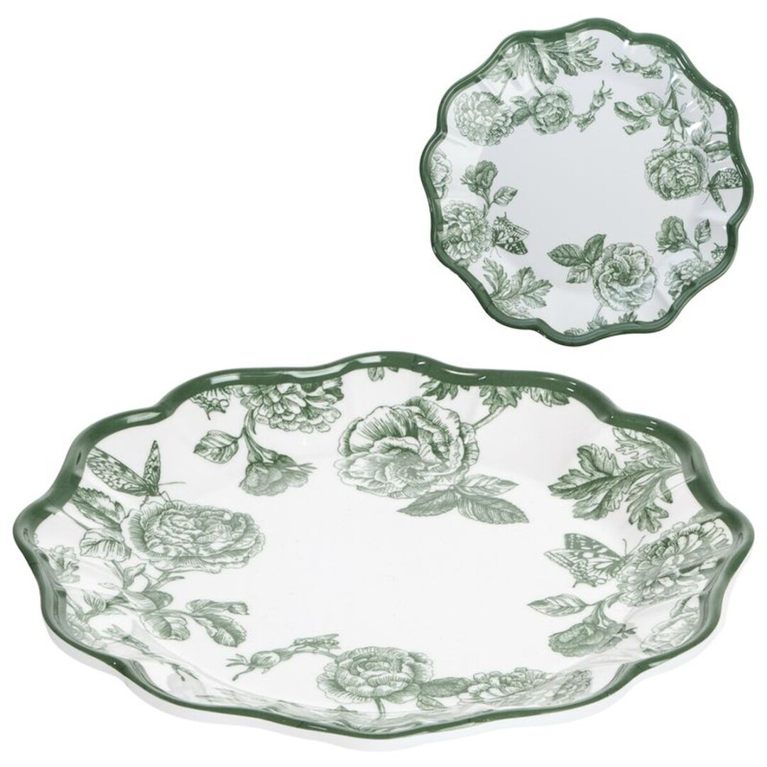PLATO LLANO 26,5CM MELAMINA 310GR FLOR VERDE
