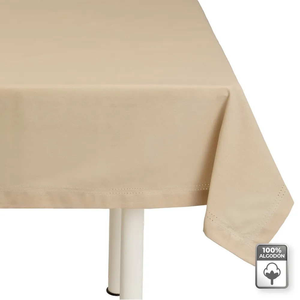 MANTEL ALGODÓN BEIGE 140 X 200 CM