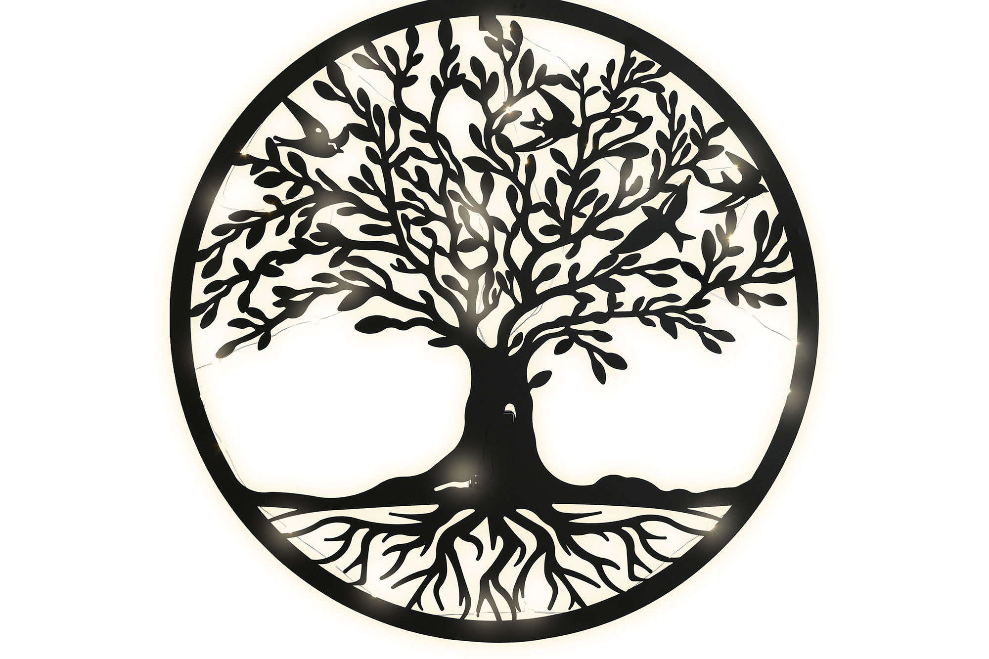 decopared led metal negro arbol vida 60x1x60cm - Imagen 3