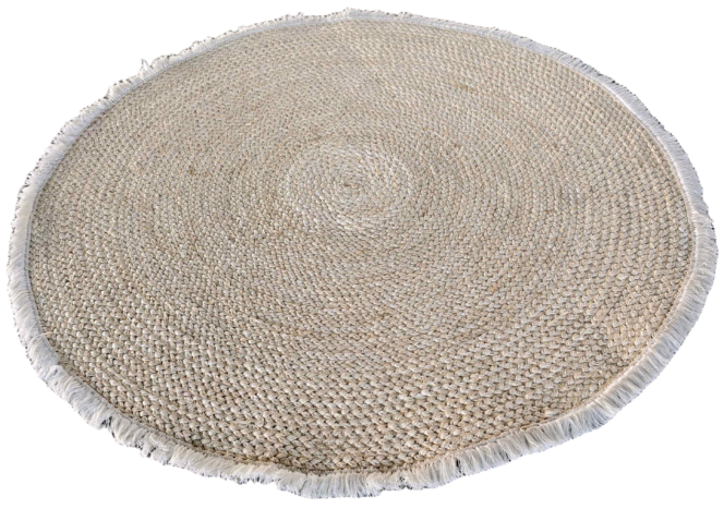 alfombra fibra maiz flecos 120x120cm natural