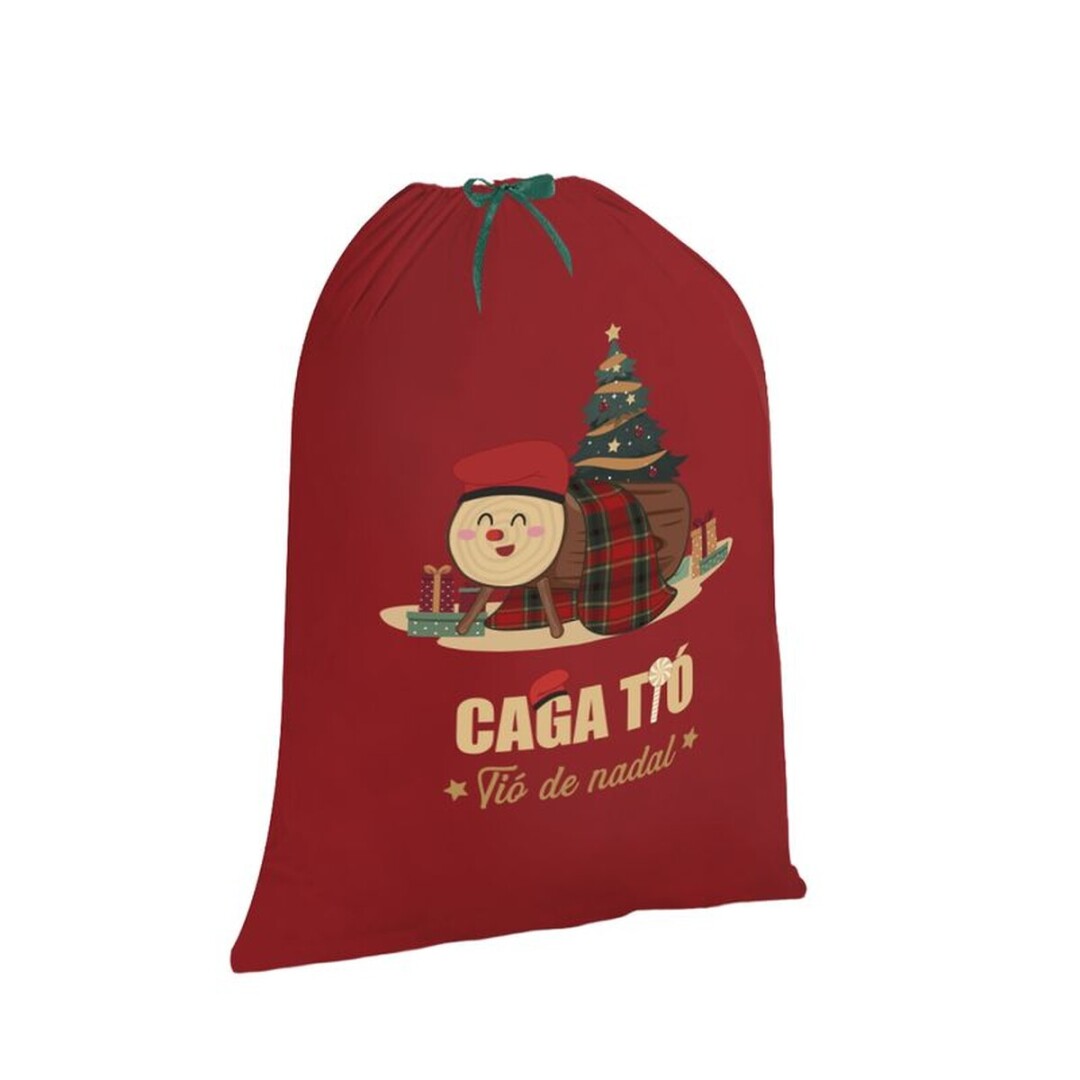 saco de regalos tio 50x1x75cm algodon rojo