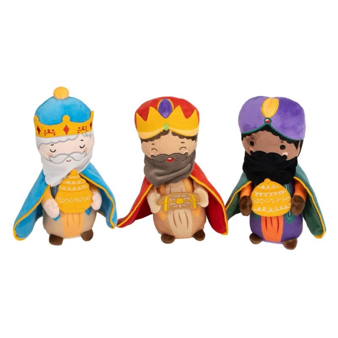 pack de 3 peluches de reyes 23cm