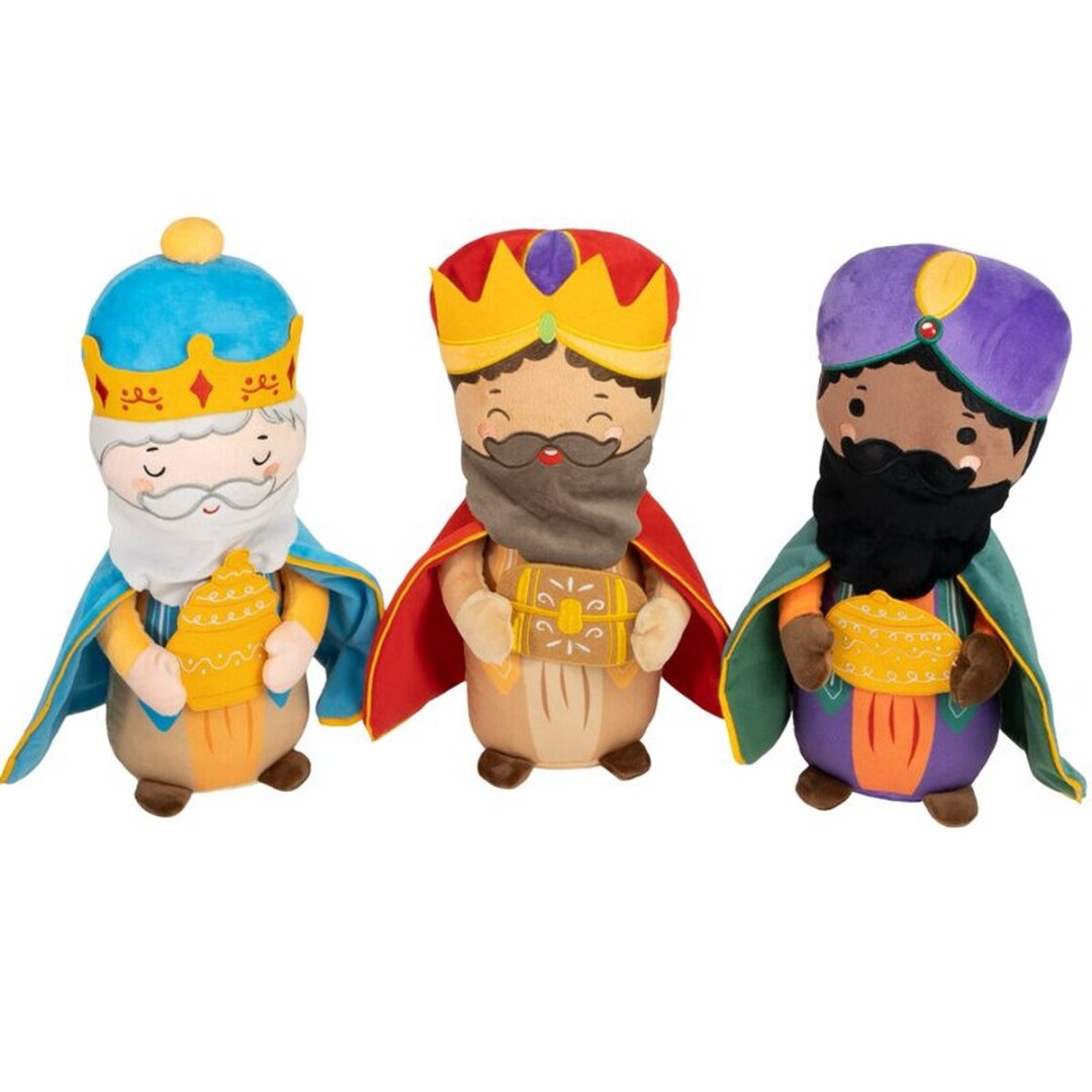 pack de 3 peluches de reyes magos 40cm